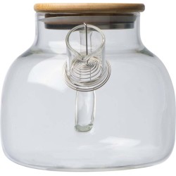 Skleněná nádoba s bambusovým víčkem, 1l