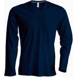 Pánské tričko dl.rukáv V-neck