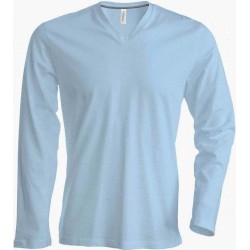 Pánské tričko dl.rukáv V-neck