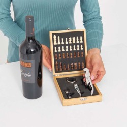 Sada na víno BAMBOO CHESS se šachovou hrou