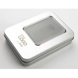 Velká kovová krabička s vložkou na menší flash disk