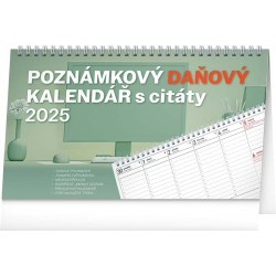 Stolní kalendář Poznámkový daňový s citáty 2024, 25 x 14,5 cm