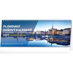 Stolní kalendář Plánovací daňový - Světová města 2024, 33 x 12,5 cm