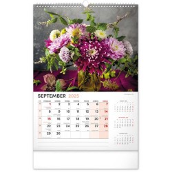 Nástenný kalendár Kvety 2024, 33 x 46 cm