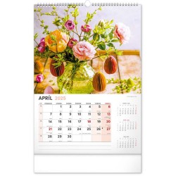 Nástenný kalendár Kvety 2024, 33 x 46 cm