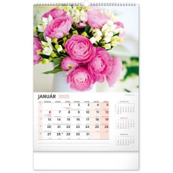 Nástenný kalendár Kvety 2024, 33 x 46 cm