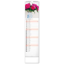 Nástěnný kalendář Květiny - Kvety 2024, 12 x 48 cm