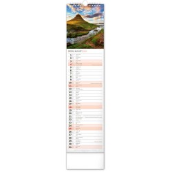 Nástěnný kalendář Krajina 2024, 12 x 48 cm