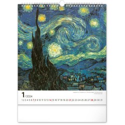 Nástěnný kalendář Vincent van Gogh 2024, 30 x 34 cm