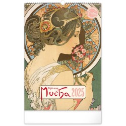 Nástěnný kalendář Alfons Mucha 2024, 33 x 46 cm