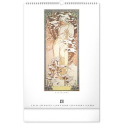 Nástěnný kalendář Alfons Mucha 2024, 33 x 46 cm