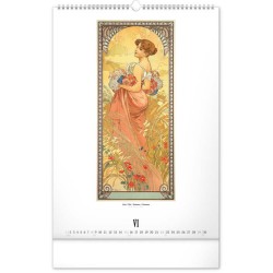 Nástěnný kalendář Alfons Mucha 2024, 33 x 46 cm