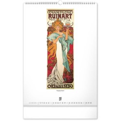 Nástěnný kalendář Alfons Mucha 2024, 33 x 46 cm