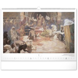 Nástěnný kalendář Slovanská epopej - Alfons Mucha 2024, 48 x 33 cm