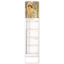 Nástěnný kalendář Alfons Mucha 2024, 12 x 48 cm