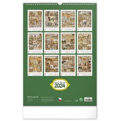 Nástěnný kalendář Josef Lada - Měsíce 2024, 33 x 46 cm