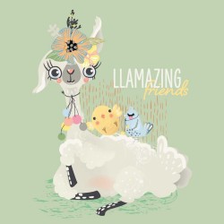 Poznámkový kalendář Šťastné lamy 2024, 30 x 30 cm