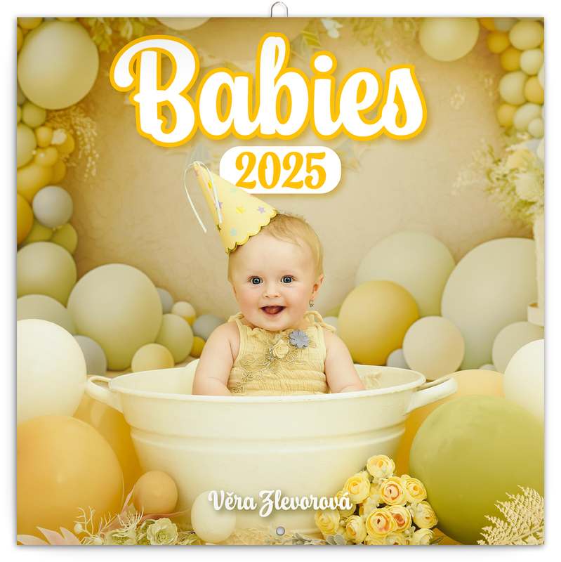 Poznámkový kalendář Babies - Věra Zlevorová 2024, 30 x 30 cm