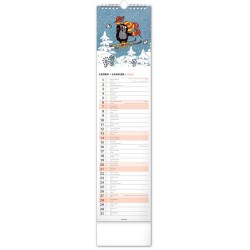 Nástěnný kalendář Krteček - Krtko 2024, 12 x 48 cm