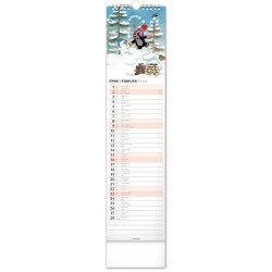 Nástěnný kalendář Krteček - Krtko 2024, 12 x 48 cm