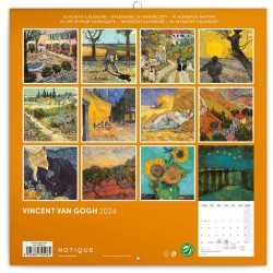 Poznámkový kalendář Vincent van Gogh 2024, 30 x 30 cm