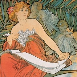 Poznámkový kalendář Alfons Mucha 2024, 30 x 30 cm