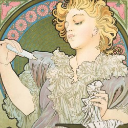 Poznámkový kalendář Alfons Mucha 2024, 30 x 30 cm