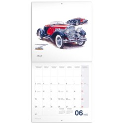 Poznámkový kalendář Classic Cars - Václav Zapadlík, 2024, 30 x 30 cm