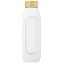 Láhev o objemu 600 ml z borosilikátového skla se silikonovým obalem Tidan