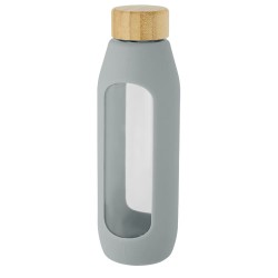 Láhev o objemu 600 ml z borosilikátového skla se silikonovým obalem Tidan