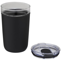 Skleněný kelímek o objemu 420 ml s vnější stěnou z recyklovaného plastu Bello
