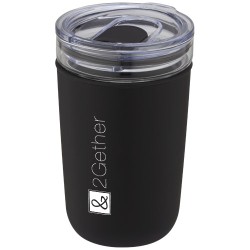 Skleněný kelímek o objemu 420 ml s vnější stěnou z recyklovaného plastu Bello