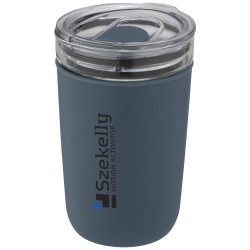 Skleněný kelímek o objemu 420 ml s vnější stěnou z recyklovaného plastu Bello