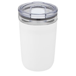 Skleněný kelímek o objemu 420 ml s vnější stěnou z recyklovaného plastu Bello