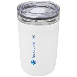 Skleněný kelímek o objemu 420 ml s vnější stěnou z recyklovaného plastu Bello