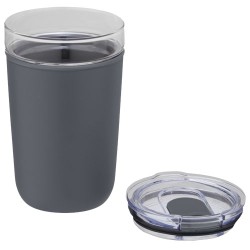 Skleněný kelímek o objemu 420 ml s vnější stěnou z recyklovaného plastu Bello