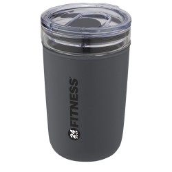 Skleněný kelímek o objemu 420 ml s vnější stěnou z recyklovaného plastu Bello