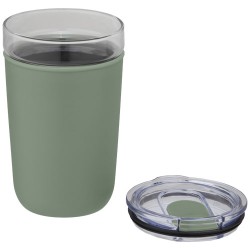 Skleněný kelímek o objemu 420 ml s vnější stěnou z recyklovaného plastu Bello