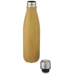 Nerezová lahev s vakuovou izolací o objemu 500 ml s dřevěným potiskem Cove