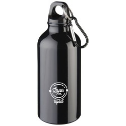 Hliníková láhev na vodu Oregon z recyklovaného hliníku s certifikací RCS a karabinou, 400 ml