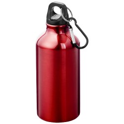 Hliníková láhev na vodu Oregon z recyklovaného hliníku s certifikací RCS a karabinou, 400 ml