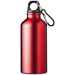 Hliníková láhev na vodu Oregon z recyklovaného hliníku s certifikací RCS a karabinou, 400 ml