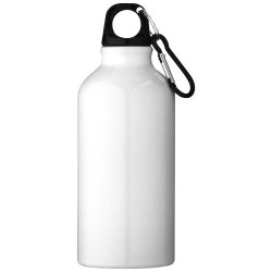 Hliníková láhev na vodu Oregon z recyklovaného hliníku s certifikací RCS a karabinou, 400 ml