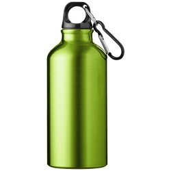 Hliníková láhev na vodu Oregon z recyklovaného hliníku s certifikací RCS a karabinou, 400 ml