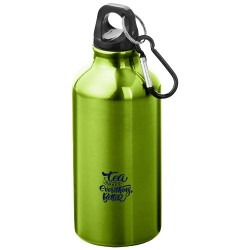 Hliníková láhev na vodu Oregon z recyklovaného hliníku s certifikací RCS a karabinou, 400 ml