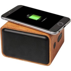 Wooden reproduktor s bezdrátovou nabíjecí podložkou