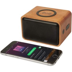 Wooden reproduktor s bezdrátovou nabíjecí podložkou