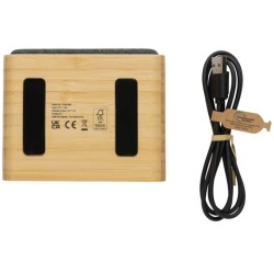 Bezdrátový reproduktor s 5W Qi z FSC bambusu a RCS rplastu