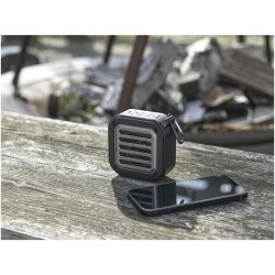 Solo 3W IPX5 solární Bluetooth reproduktor z RCS recyklovaného plastu s karabinou