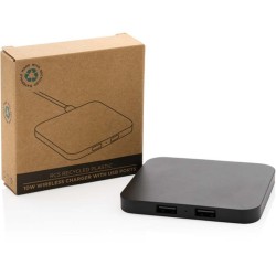 Bezdrátová nabíječka 10W s USB výstupy z RCS recykl. plastu
